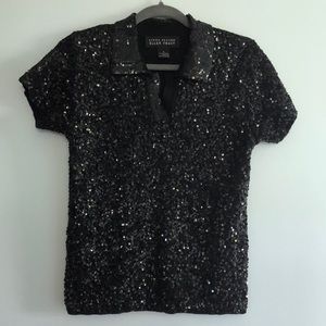 Ellen Tracy wool sequined top